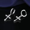 Classic European and American Zircon Inlaid Cross Drop Earrings for Women