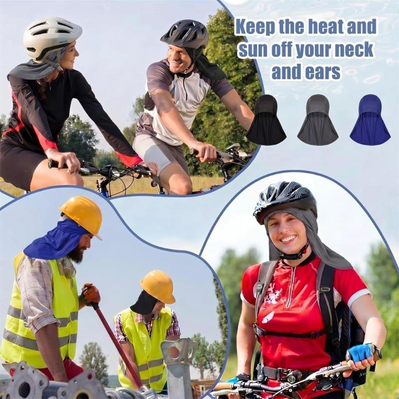 3PCS Sport Skull Cap Moisture Wicking Helmet Liner Hat For Men Women And Kids Sun Protections with Neck Shielding