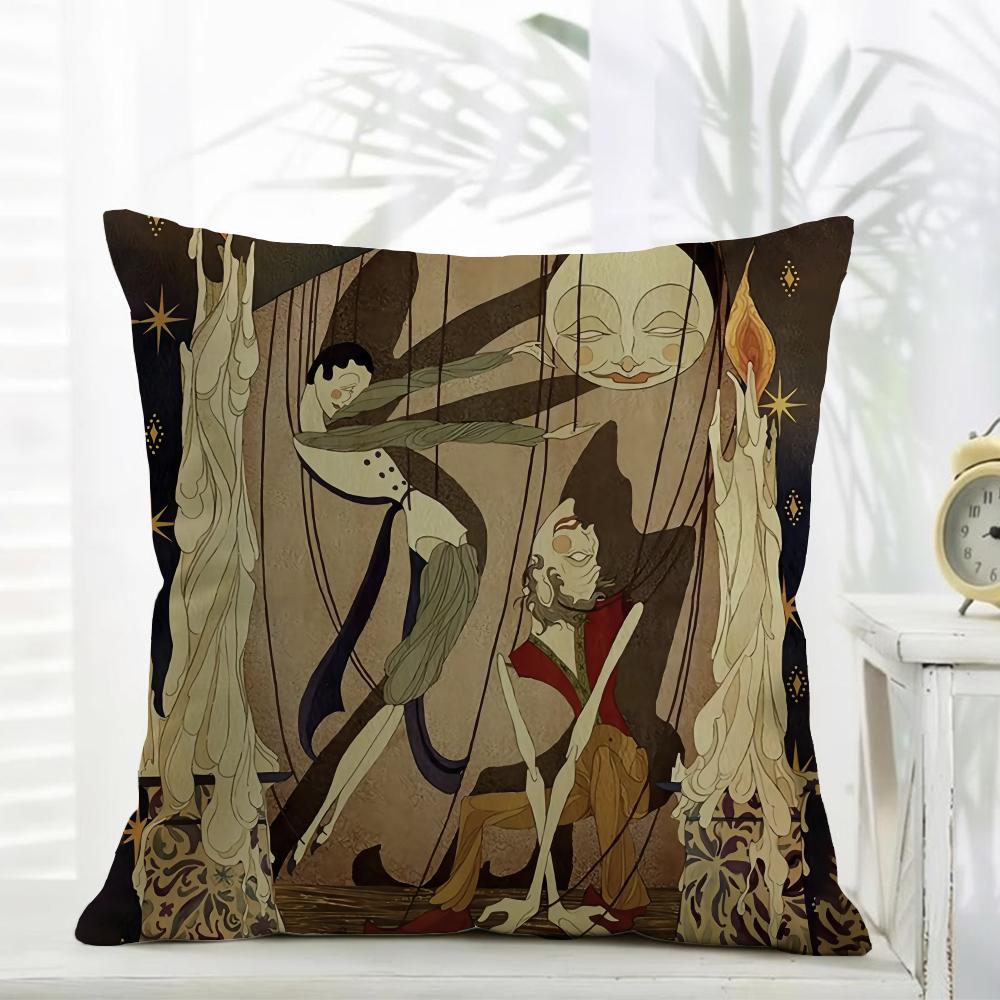 Novel Classical Strange Stories Cushion Cover Daily Washable Linen Pillowcase Soft For Sofa Bed Home Room Decor