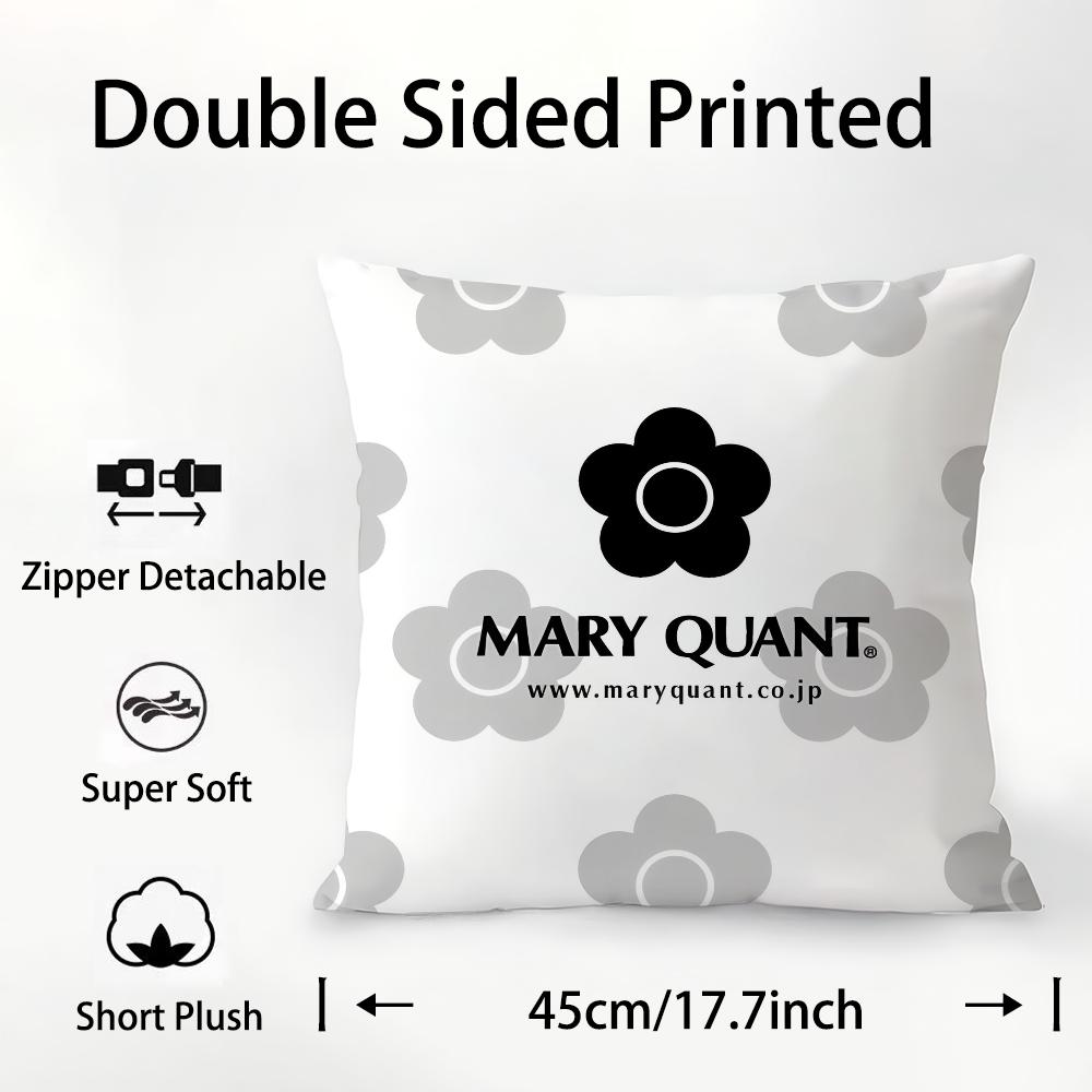Fashion M-Mary-Q-Quant Pillow Case Plush Fabric Soft Double Sided Print Sofa Cushion Cover Throw Pillow Covers