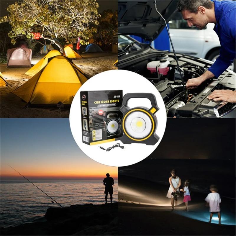 Solar Outdoor LED Portable Lantern Tent Light COB Work Lamp Solar Emergency Spotlight Rechargeable Floodlight for Hiking Camping Light
