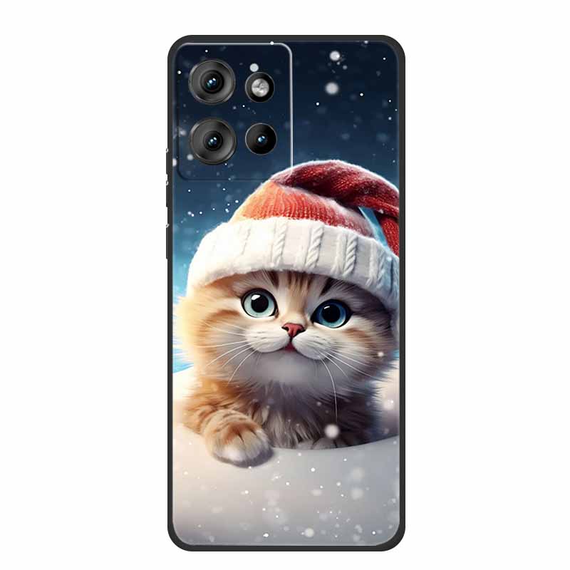 For Motorola Moto G 2025 Case Fashion Flower Black Silicone Soft TPU Back Cover Case For Motorola G75 S50 Edge 50 Neo Phone Case