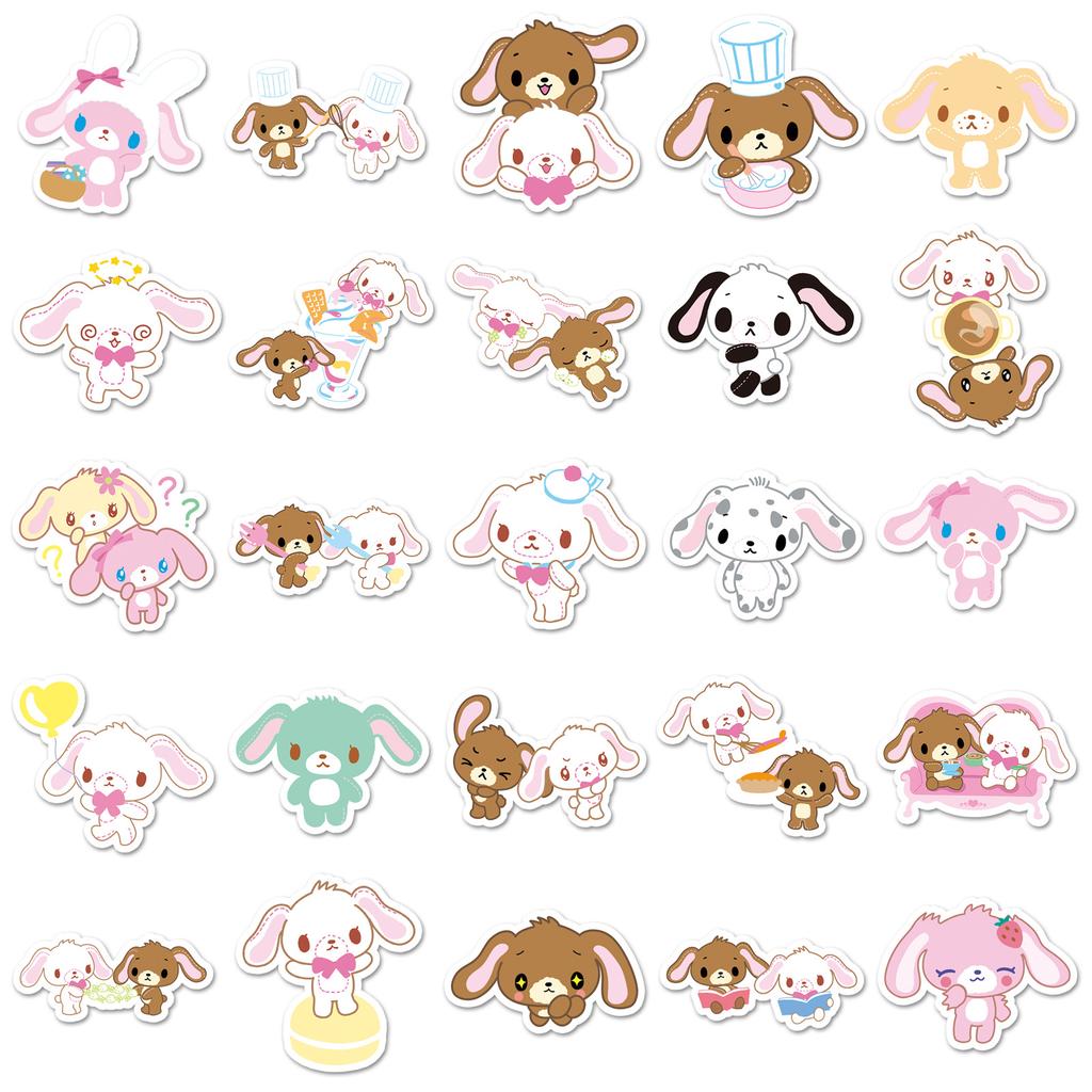 50PCS Cartoon Sugarbunnies Graffiti Stickers Cute Sanrio Dessert Rabbit Guka Decorative Mobile Phone Stationery DIY Toys Sticker