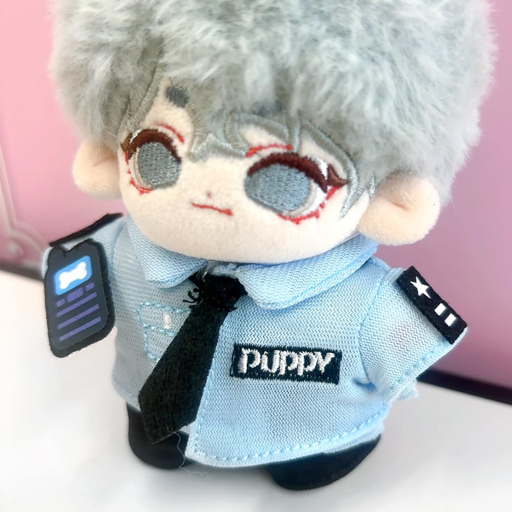 Shirt, tie, hat, pants, and walkie-talkie set [Police] for 10cm plush toy, kigurumi, accessories, otaku activities, doll, mascot, kpopdoll costume