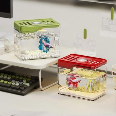 Clear Lid Portable Big House Hermit Crab Decor Small Pet Cage Desktop Home Turtle Breeding Box