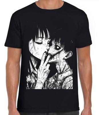 Scary Japanese Anime Tomie Art Funny Meme Gift Tee Gamer Black T Shirt 407