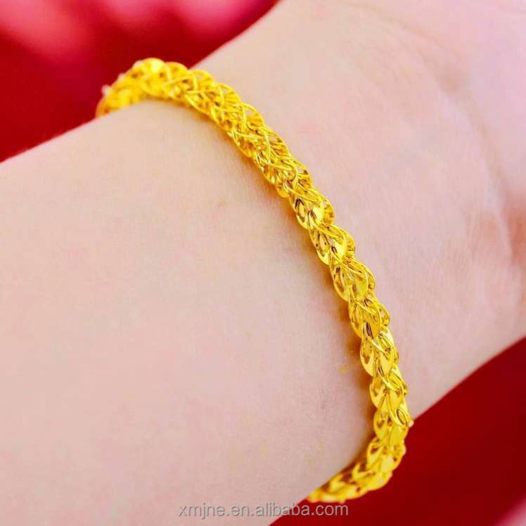 Dubai Jewelry Gold PlatedBracelet Women's Variety of Fashion Thin Sections Long-Lasting Colorless Flowers Gold Plated Plated
