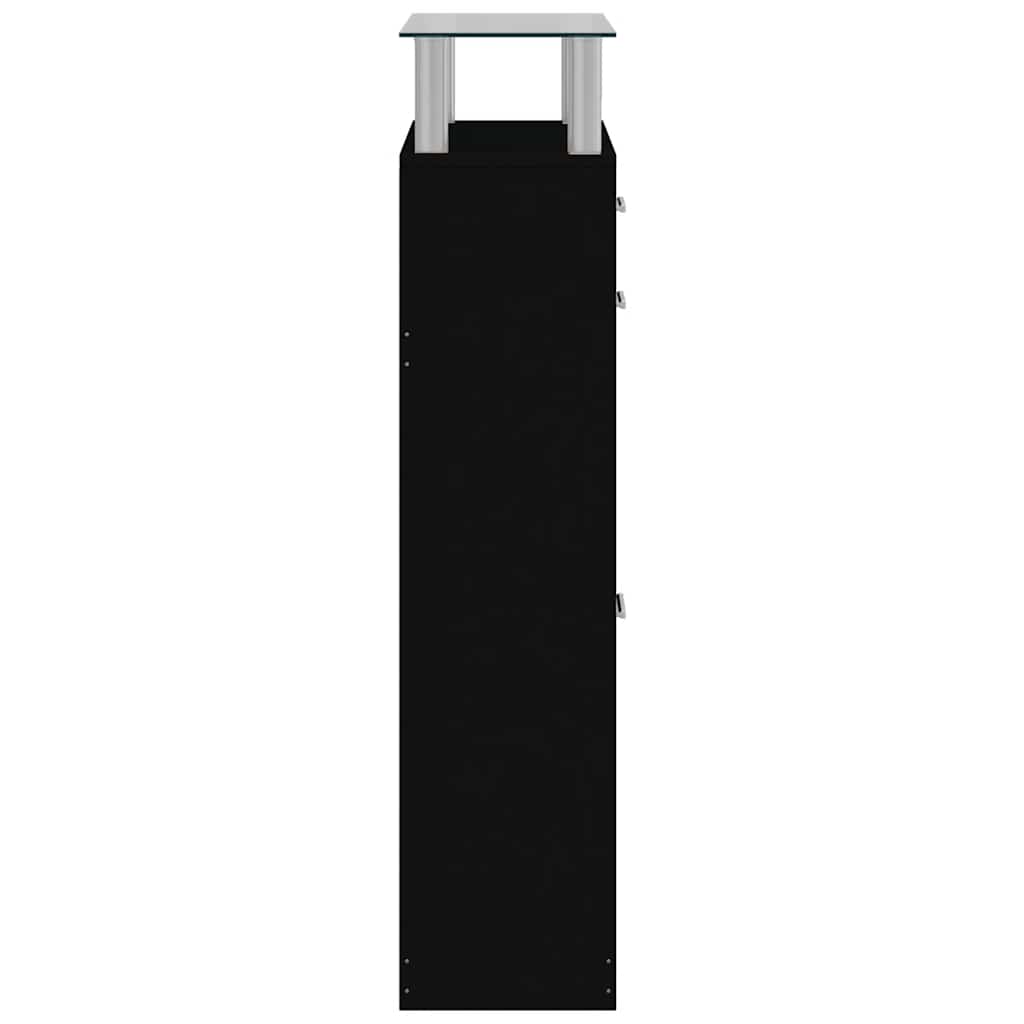 Vidaxl Szafka Na Buty, Czarna, 63X24X104 Cm, Materiał Drewnopochodny