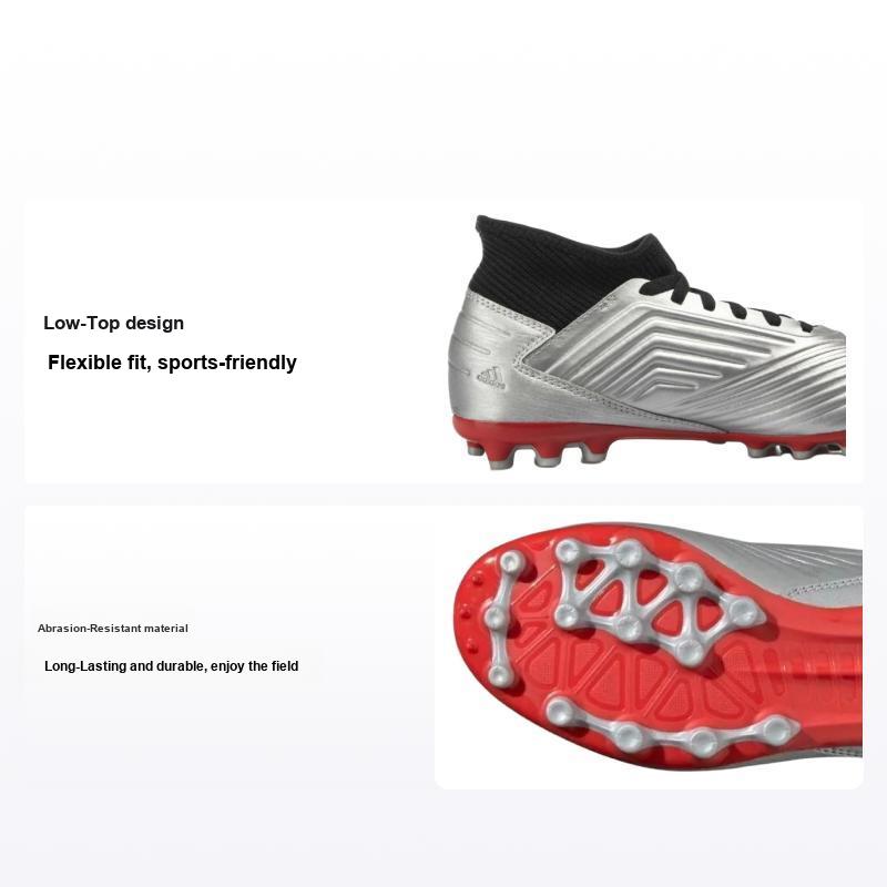 adidas 19.3 AG Comfortable Durable Low-Top Kids Soccer Shoes Kids Soccer Shoes Silver Black G25798