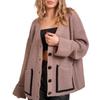 Women's Fashion Casual Fashion Contrasting Color Knitted Cardigan V-neck Long Sleeved Jacket