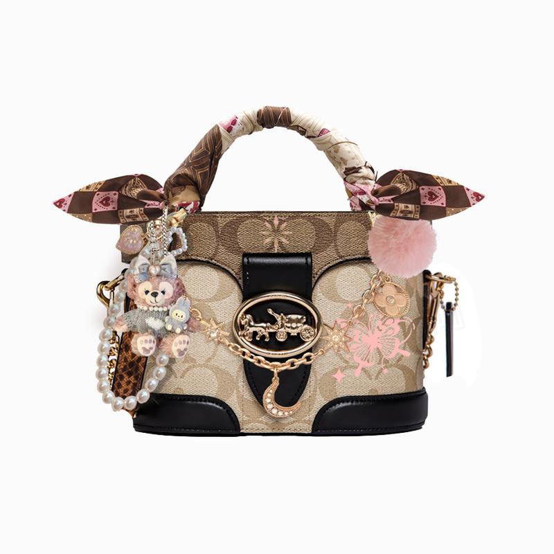 

COACH handbag [Customized bag] Georgie 20, classic, fashionable and versatile JELLYCAT cowhide, wind Diewu Xinghe basic package (bag + dust bag) коричневий