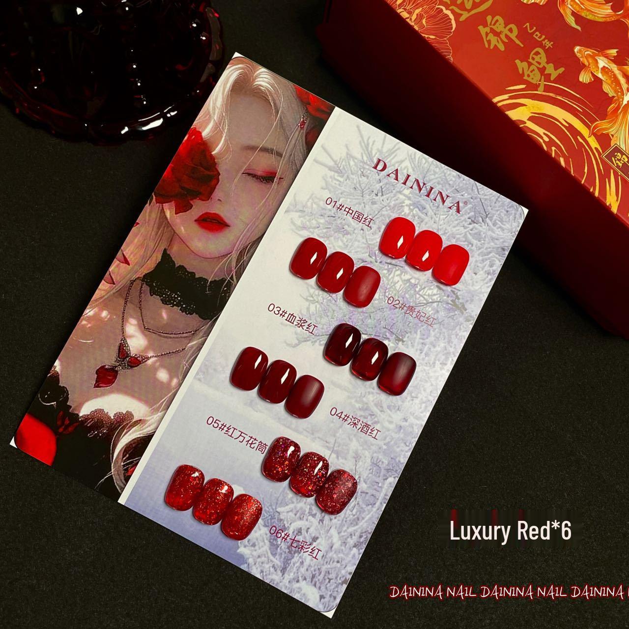 

Burgundy Gel Nail Polish Set: Luxe Autumn/Winter Shades, 6 Cherry Reds