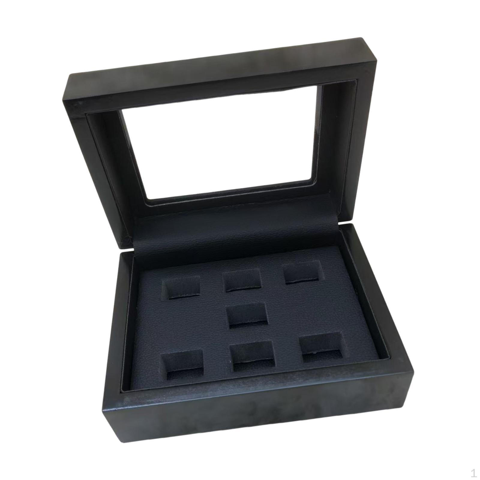 

Case Holder Jewelry Organizer Wooden And PU Display Box with Visible Protection Suitable for Gi 7 Holes