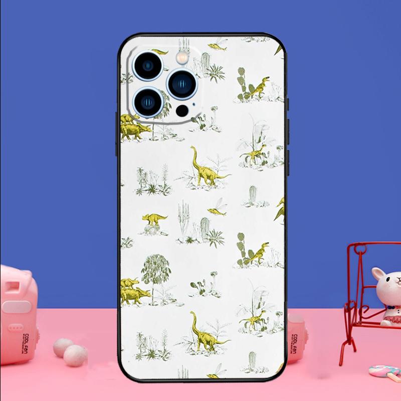 

Dinosaur Pattern Phone Case For iPhone 17 Air 16 15 14 11 12 13 Pro Max 13 mini 15 16 Plus 16e Bumper Cover iPhone 12