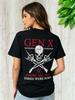 T-shirt Grafica Teschio Gen X Unisex Stile Punk Rock Vintage Stampa Retro Casual Streetwear Tee