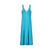 Spring New Women's Clothing British Style V Neck Silk Satin Texture Sleeveless Sling Midi Skirt Dress 2770399