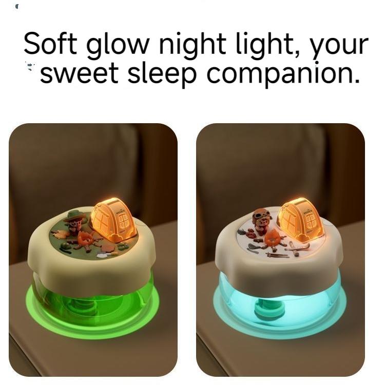 USB Cool Mist Humidifier with Night Light, Mini Portable Desktop Humidifier for Bedroom Office Home Travel, Quiet Air Humidifier for Moisturizing