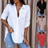 Autumn Casual Long Sleeve V-Neck Buttoned Women's Shirt Blouse