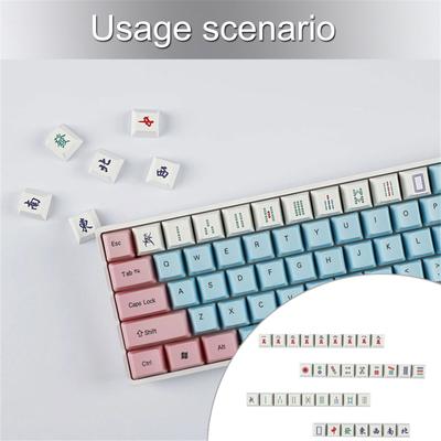 Σετ 16 Πλήκτρων Mahjong PBT με Βαφή Υπολιμίσματος για Μηχανικά Πληκτρολόγια με Διακόπτες MX Ακριβές Ύψος R4 Τυπικά Πλήκτρα