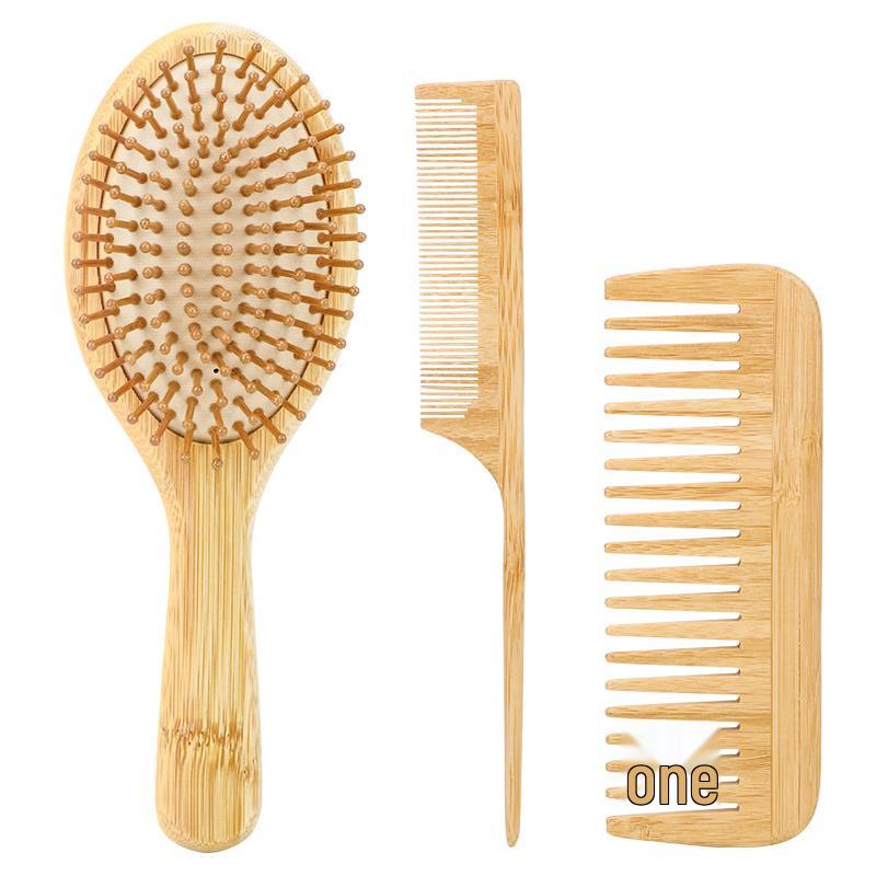 JINGRUIXIANG Bamboo Air Cushion Hairbrush & Comb Set