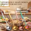 Anti Scalding Stainless Steel Soup Spoon Long Handle Oil Filter Skimmer Spoon  Cooking Essential