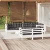 8-piece Garden Set with Cushions Solid Pine Wood