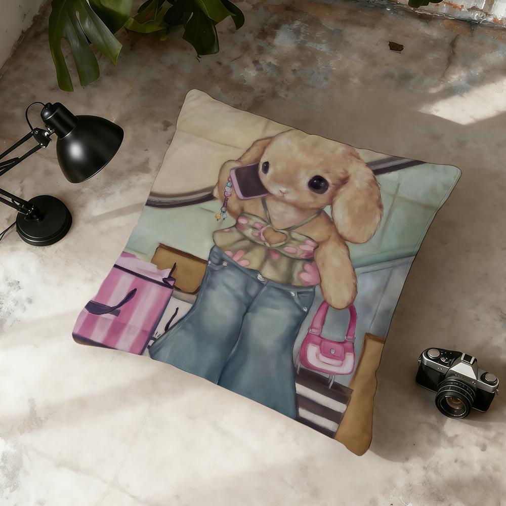 Cute Animal Oil Paintings cushion cover Home Office Convenient Nordic Simplicity Hit With Zipper Cushion Cover