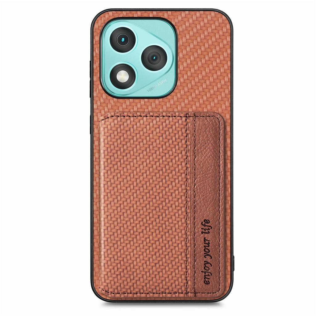 For Honor 400 Lite 5G Case RFID Blocking Carbon Fiber Leather Phone Back Cover with Card Holder