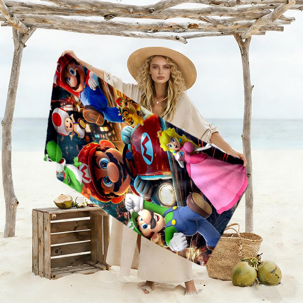 Mario Style Beach Towel Super Soft & Absorbent Comfortable Lightweight