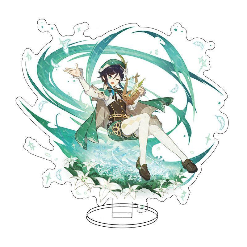 Exquisite Genshin Impact Barbatos Keqing Barbara Acrylic Figure Stand For Display Decor