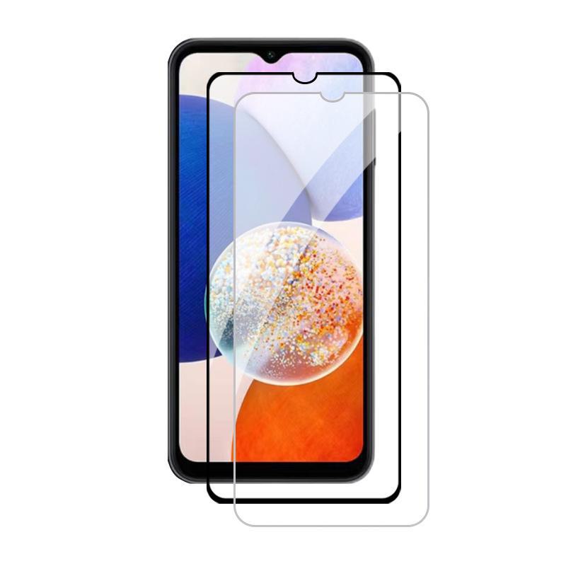 "Ultratunt skärmskydd i härdat glas för Samsung Galaxy A14/A15 - HD Transparent, Silkscreentryckt, Full täckning"