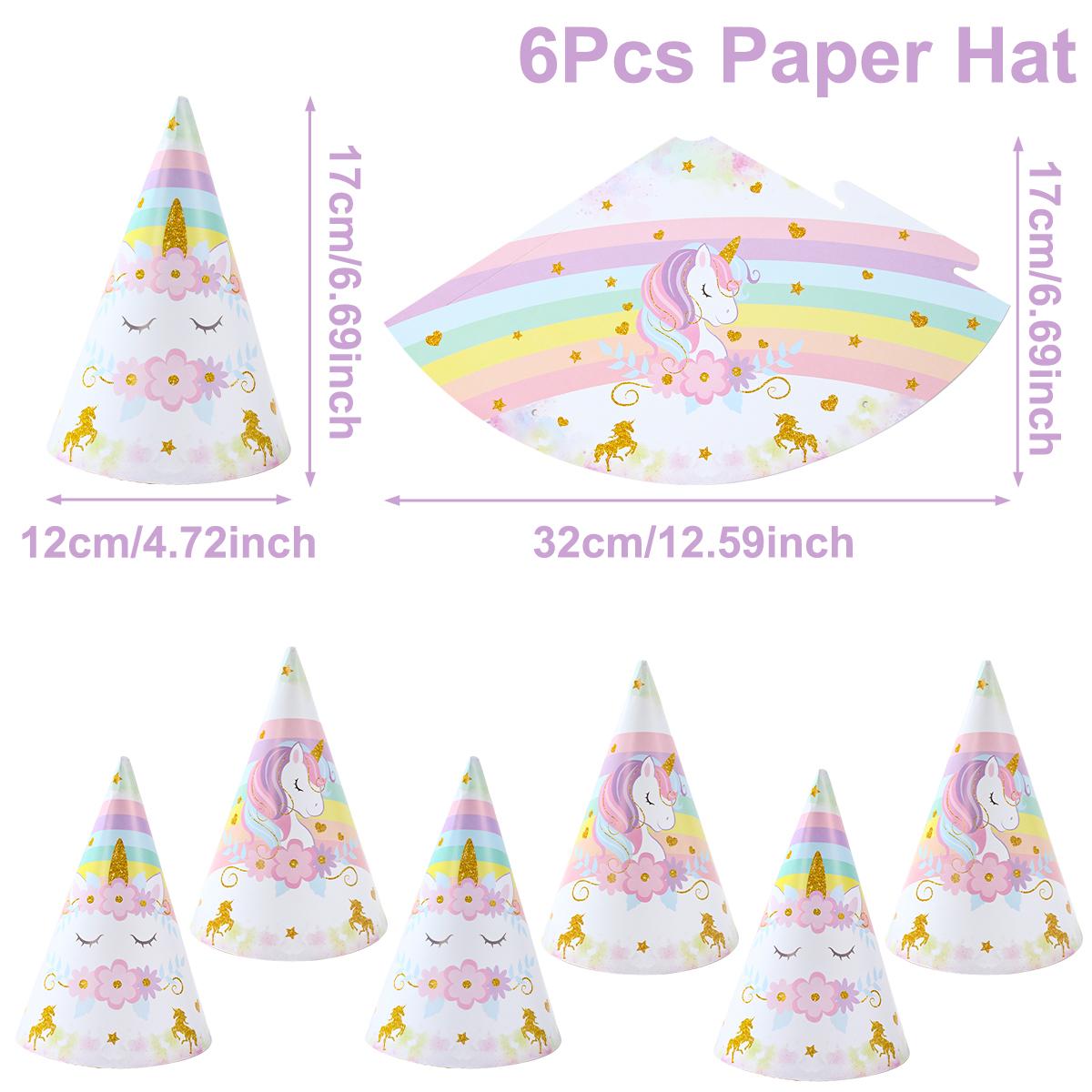 

Розовая шляпа из бумаги на день рождения единорога, украшения для вечеринки в честь дня рождения единорога, для детей, для детского душа, для 1-го дня рождения, для свадебной вечеринки