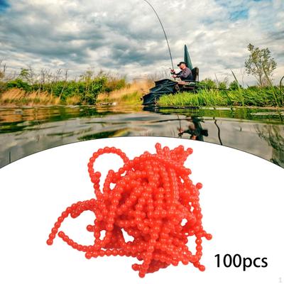 100 Pieces Silicone Fishing Beads Gear Accessory,Fishing Line Beads,Lure Lightweight Ball