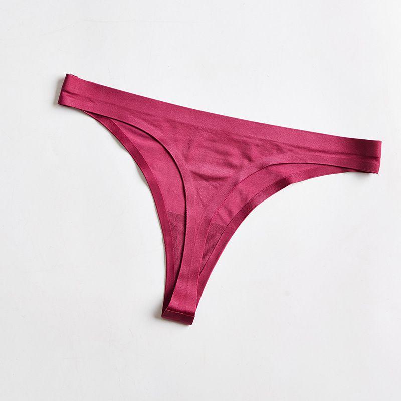 Women's Tangas Thong Low Waist Panties G-String Briefs Solid Color Underwear