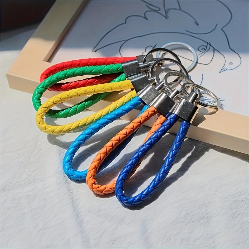 Colorful Braided Faux Leather Keychains Car Key Rings with Metal Clip Perfect for Party Gifts & Seasonal Presents Adorable Keychains