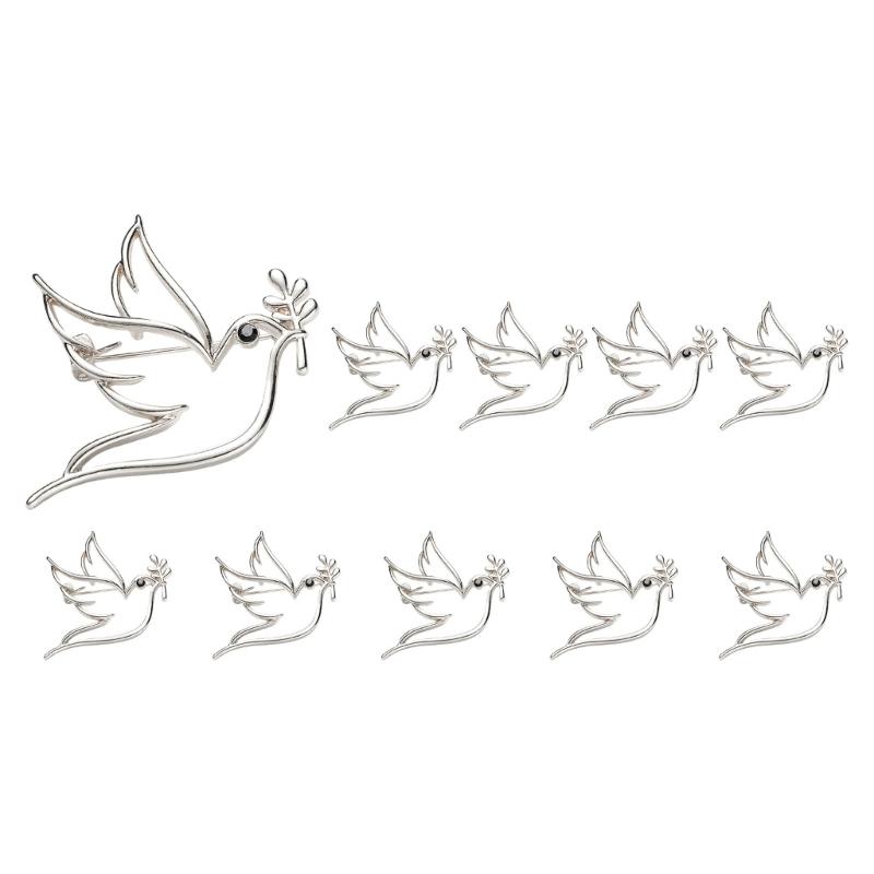 

Брошь Голуби мира с веткой Ветка Сквозной узор Полированная отделка Надежная застежка Для универсального стильного наряда