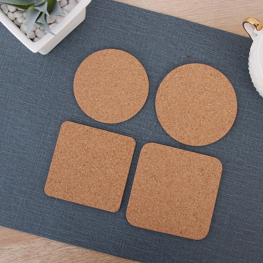 6Pcs Natural Round Wooden Non-slip Slice Cup Mat Coaster Tea Coffee Mug Drinks Holder for DIY Tableware Decor Durable Pad