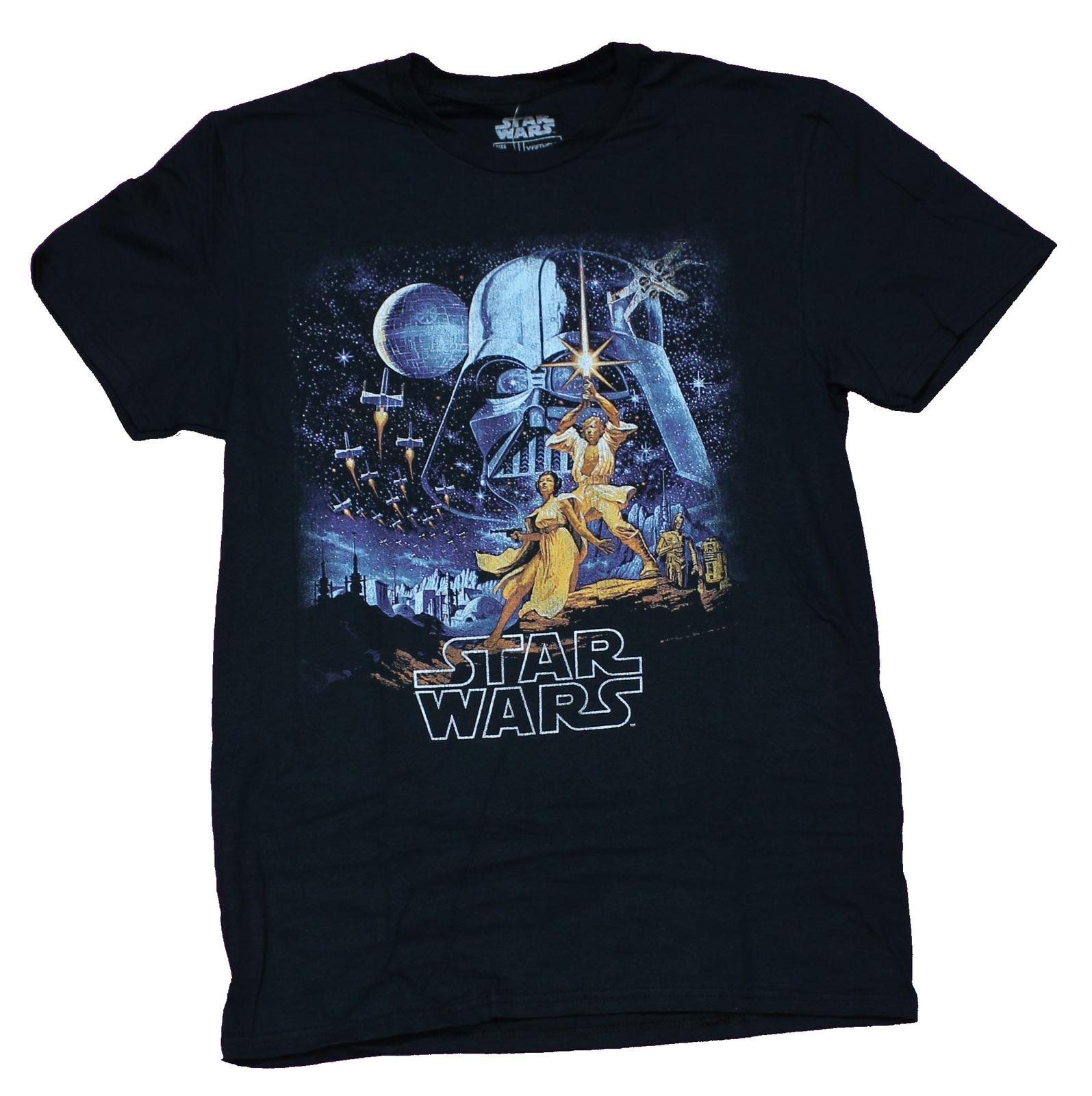 Star Wars Mens T-Shirt - New Hope X-wing Sky Poster Image S