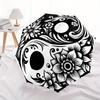 1pc Floral Yin Yang Symbol Folding Umbrella With Excellent UV Protection, 8 Ribs Casual Durable Lightweight Portable Travelling Umbrella For
