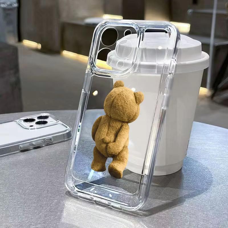 

Teddy Bear Couple Cartoon Pattern Phone Case For Xiaomi Mi Poco X6Pro X6 X7 X5 Pro Mi Poco F7 Pro F6 F5 Clear Bumper Cover Poco F5 Pro 5G