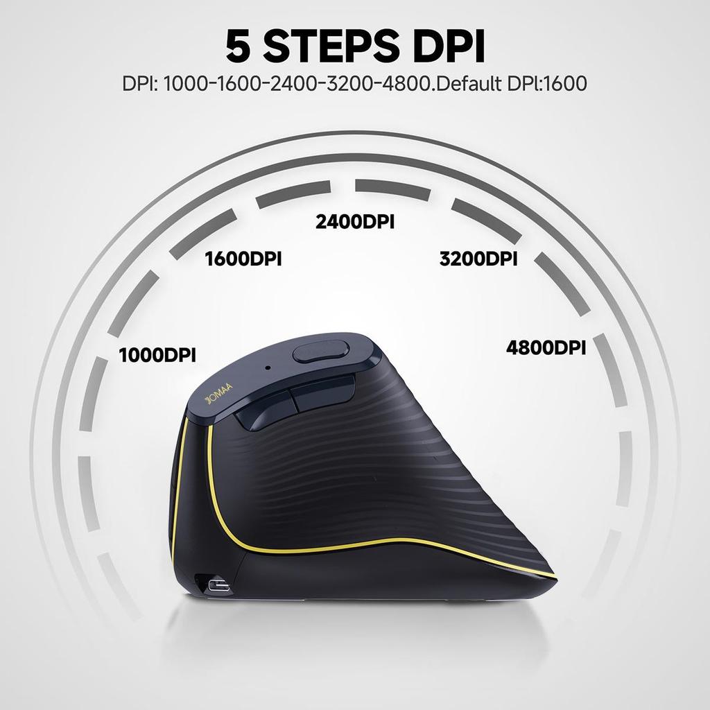 JOMAA Ergonomic Dual Mode Vertical Mouse for Laptop & Tablet