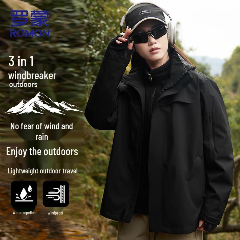 

ROMON Unisex 3-in-1 Windproof Outdoor Jacket 4XL