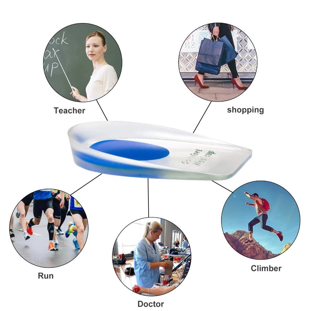 Relieve Foot Pain Heel Inserts Shoe Pad Gel Insole Heel Cushion Silicone