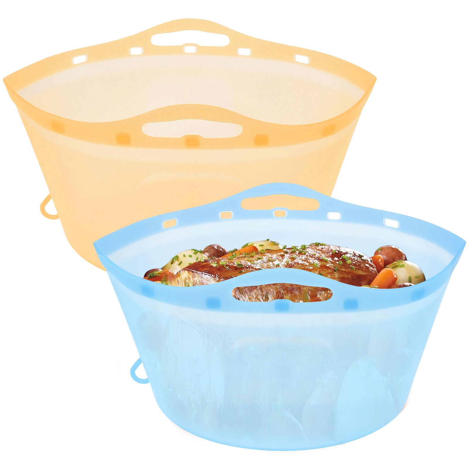 

2 шт. Силіконові вкладиші для мультиварки Підходять для каструль 6-10 кварт Круглі Овальні Вкладиші для мультиварки Герметичні Кухонне кухонне приладдя 2 кольори