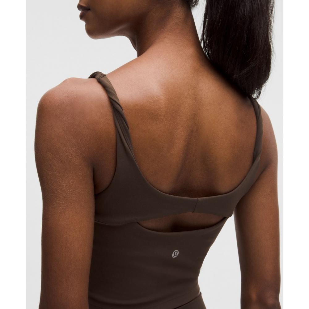 Lululemon Align  Twist Strap Cropped Tank Top  Light Support  B C Cup Walnut CrunCh