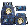 Anime ONE PICEC Backpack Monkey D Luffy Capacity Casual Student SchoolBag 3pcs Lightweight Women Men Travel Casual Mochilas