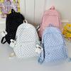 New Polka Dot Bubble Fabric Backpack, Simple, Lightweight and Large-capacity Backpack, Female Middle School and College Student School Bag