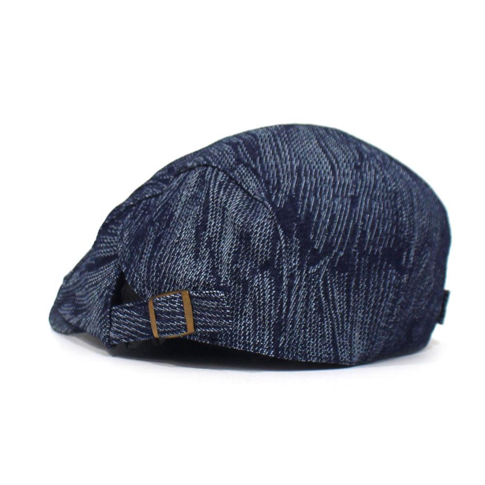 Fashion Cotton Jacquard Denim Beret British Vintage Versatile Forward-Facing Cap Striped Duckbill Cap Men's Trendy