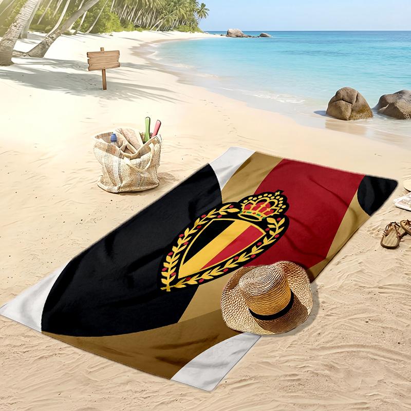 Belgien Fußball Druck Strandtuch Schnelltrocknend Super Saugfähig Weich Badetuch zum Schwimmen Strand Reisen Fan Souvenir Geschenk