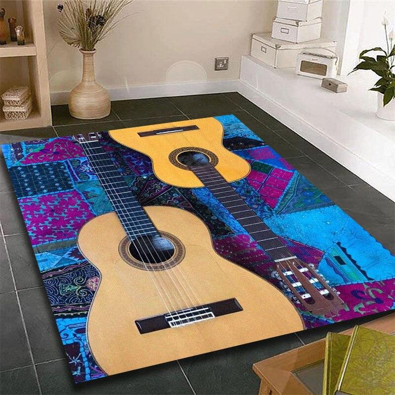 Music Is The Voice Of The Soul Guitar Room Bedroom Floor Mat Carpet Rugs and Carpets for Home Living Room